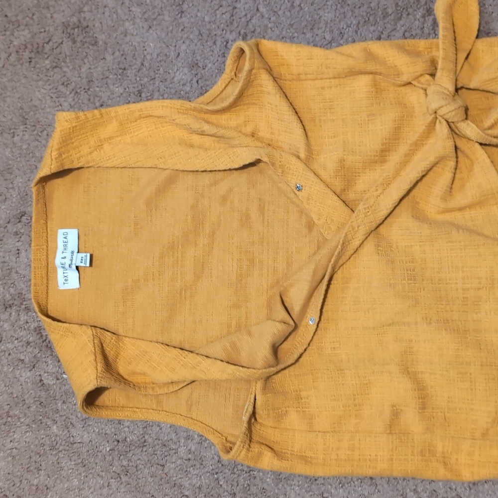Madewell Texture & Thread Yellow Wrap Sleeveless Top - Picture 2 of 2